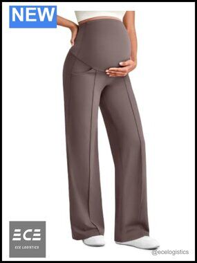 Maternity Active Pants Nylon Spandex Full Belly Yoga Dress Pants